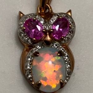 Zales owl pendant 14k rose gold